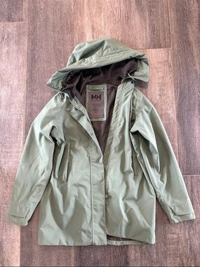 Helly Hansen Sage Green Hooded Waterproof jacket